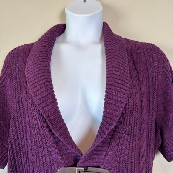 CJ Banks Womens Sz XXL Sweater Vest Purple Preppy Classic Academia Vintage - Picture 2 of 10